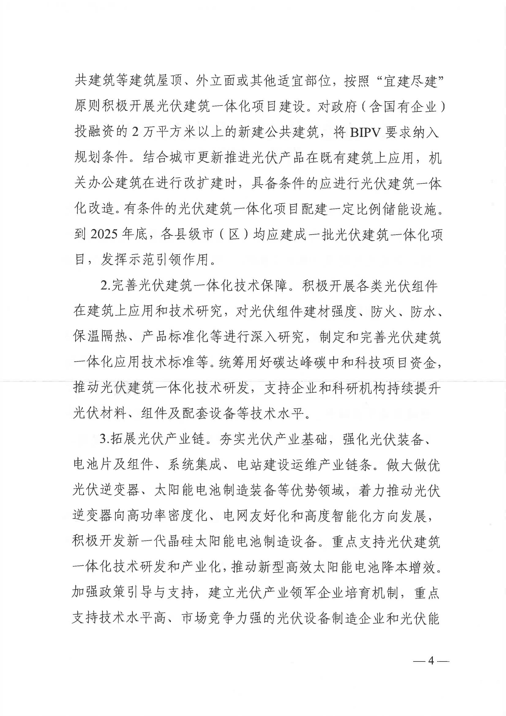 Scanned page from Suzhou's notice and trial measures promoting building-integrated photovoltaics, in Chinese; image 4 of 6.