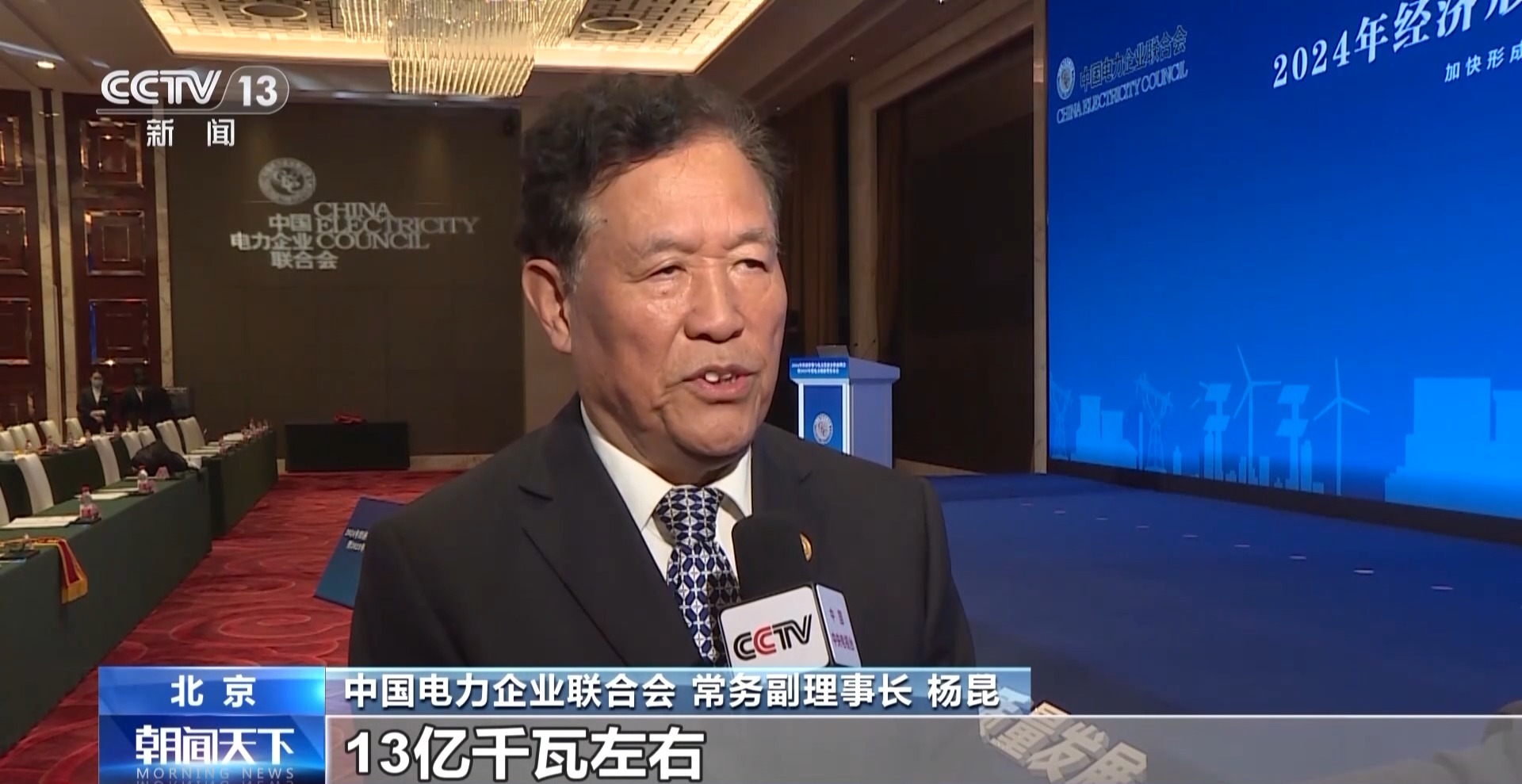 CCTV interview at a China Electricity Council event.