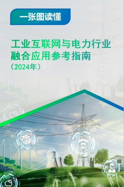 Panel from a Chinese-language infographic explaining the 2024 guide to Industrial Internet applications in the power sector; image 1 of 23.