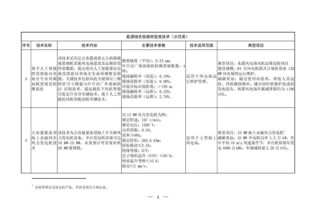 Chinese-language table from the fifth national catalogue of low-carbon technologies; image 2 of 58.